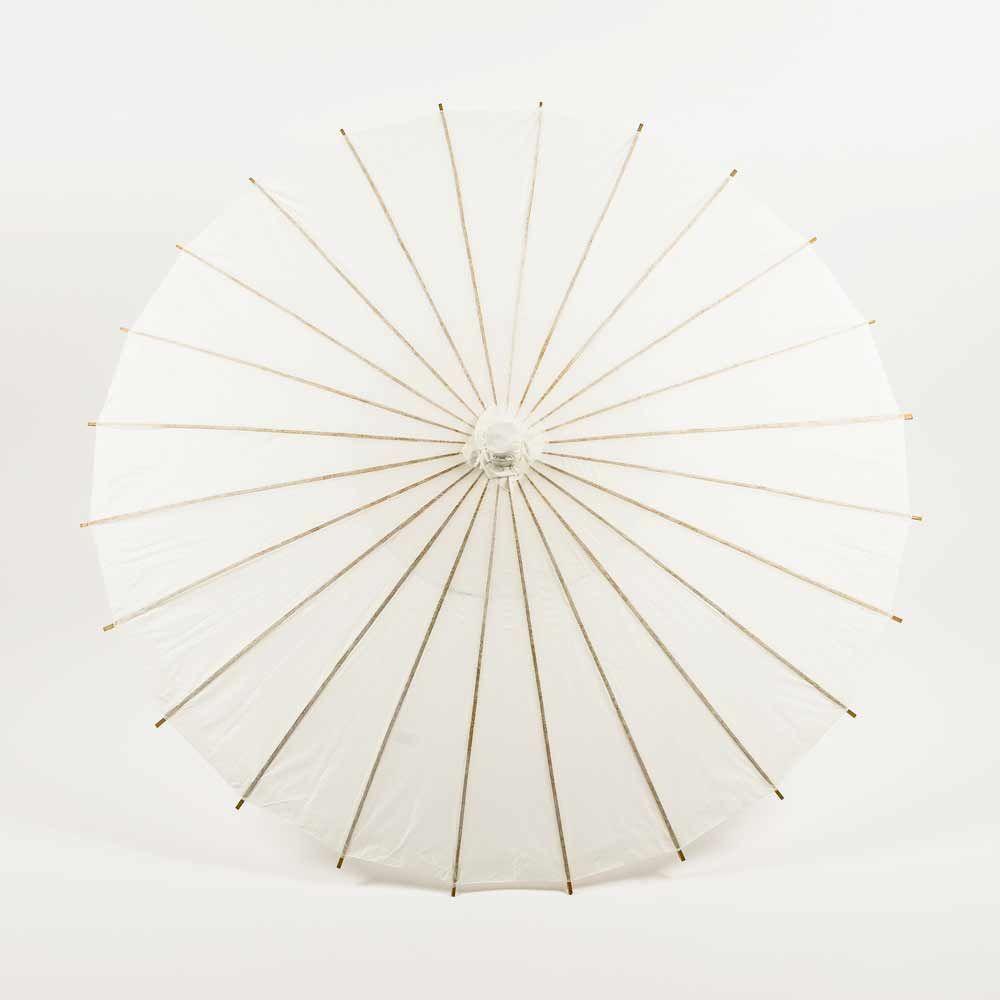 20" White Paper Parasol Umbrella for Weddings and Parties - Great for Kids - Luna Bazaar | Boho & Vintage Style Decor