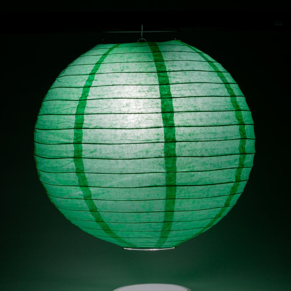 30 Inch Arcadia Teal Jumbo Parallel Ribbing Round Paper Lantern - Luna Bazaar | Boho &amp; Vintage Style Decor