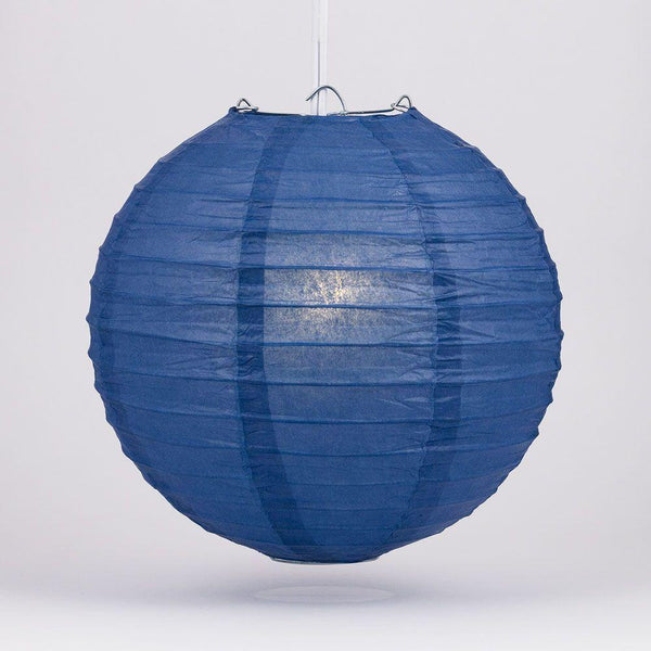 5-Pack 8 Inch Orange Parallel Ribbing Round Paper Lantern - Luna Bazaar | Boho &amp; Vintage Style Decor