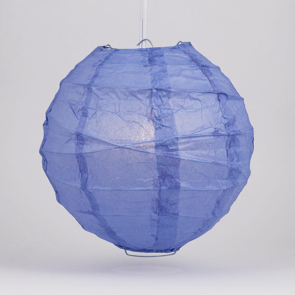 6 Inch Astra Blue / Very Periwinkle Free-Style Ribbing Round Paper Lantern - Luna Bazaar | Boho &amp; Vintage Style Decor