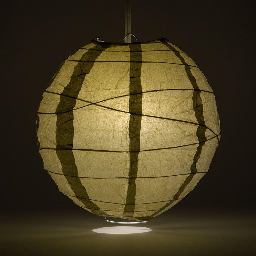 6 Inch Gold Free-Style Ribbing Round Paper Lantern - Luna Bazaar | Boho &amp; Vintage Style Decor