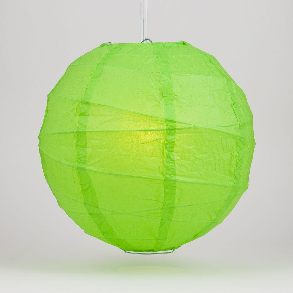 6 Inch Grass Greenery Free-Style Ribbing Round Paper Lantern - Luna Bazaar | Boho &amp; Vintage Style Decor
