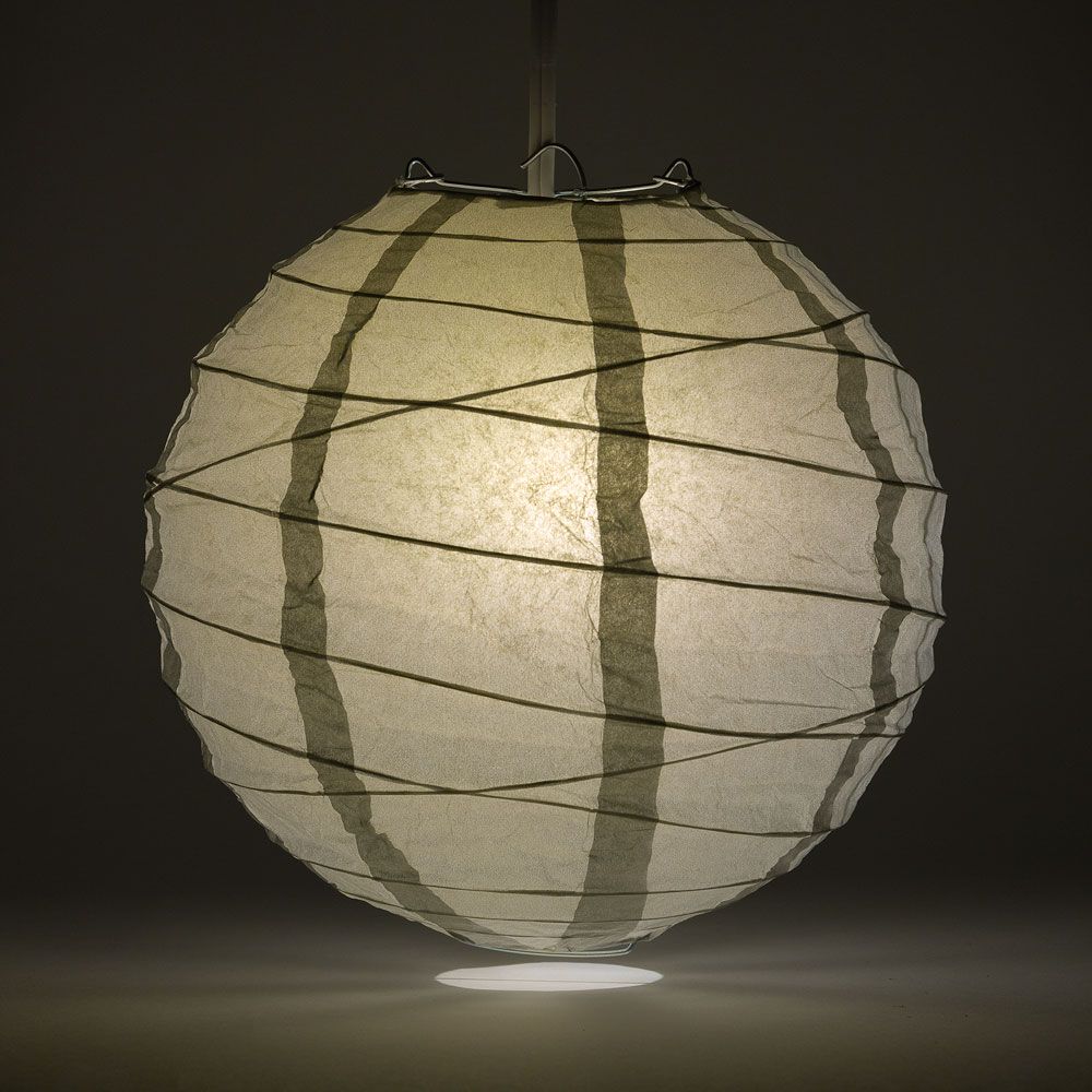 6 Inch Silver Free-Style Ribbing Round Paper Lantern - Luna Bazaar | Boho &amp; Vintage Style Decor