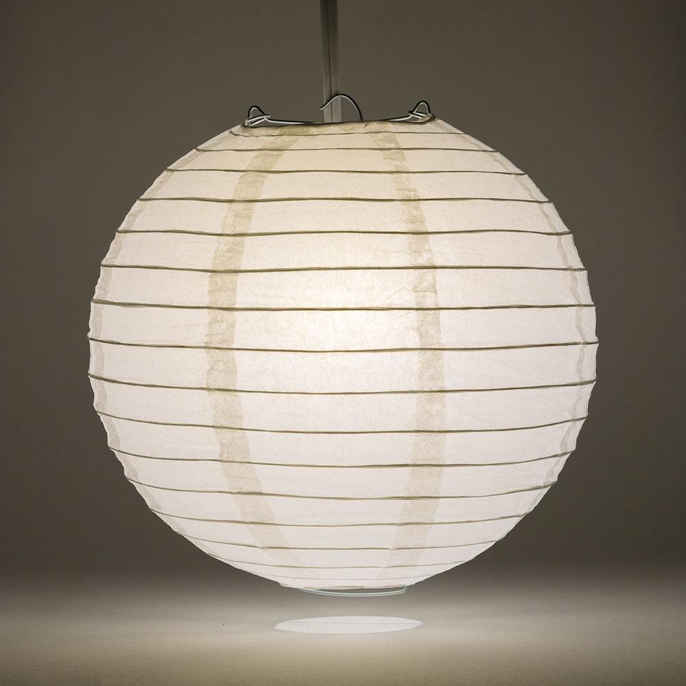 6-Pack 42 Inch White Jumbo Parallel Ribbing Round Paper Lantern - Luna Bazaar | Boho &amp; Vintage Style Decor