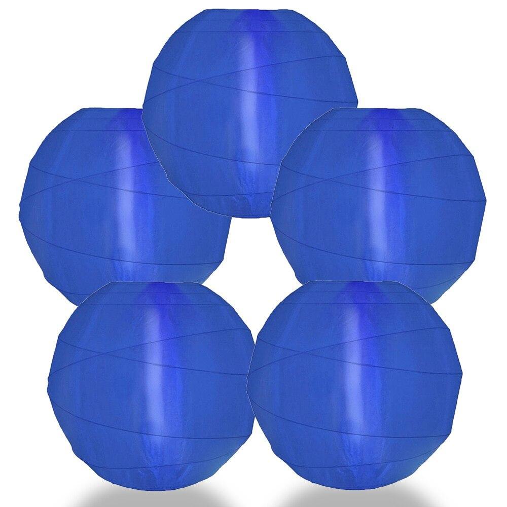BULK PACK (5) 14 Inch Irregular Ribbed Navy Blue Shimmering Nylon Lantern, Durable, Hanging - LunaBazaar.com - Discover. Celebrate. Decorate.