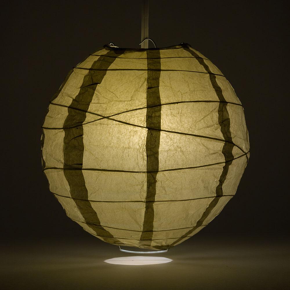 8 Inch Gold Free-Style Ribbing Round Paper Lantern - Luna Bazaar | Boho &amp; Vintage Style Decor