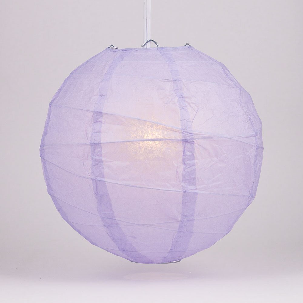 5-Pack 6 Inch Lavender Free-Style Ribbing Round Paper Lantern - Luna Bazaar | Boho & Vintage Style Decor