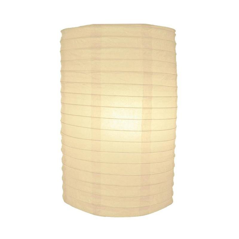 8 Inch Beige Cylinder Paper Lantern - LunaBaar.com - Discover. Decorate. Celebrate.