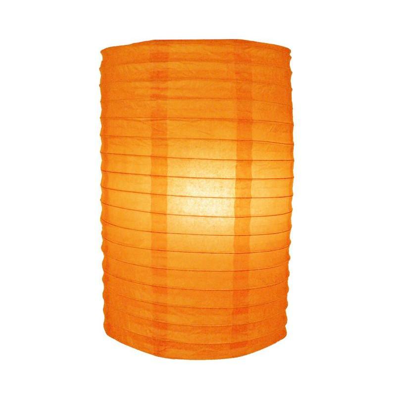 8&quot; Orange Cylinder Paper Lantern - Luna Bazaar | Boho &amp; Vintage Style Decor