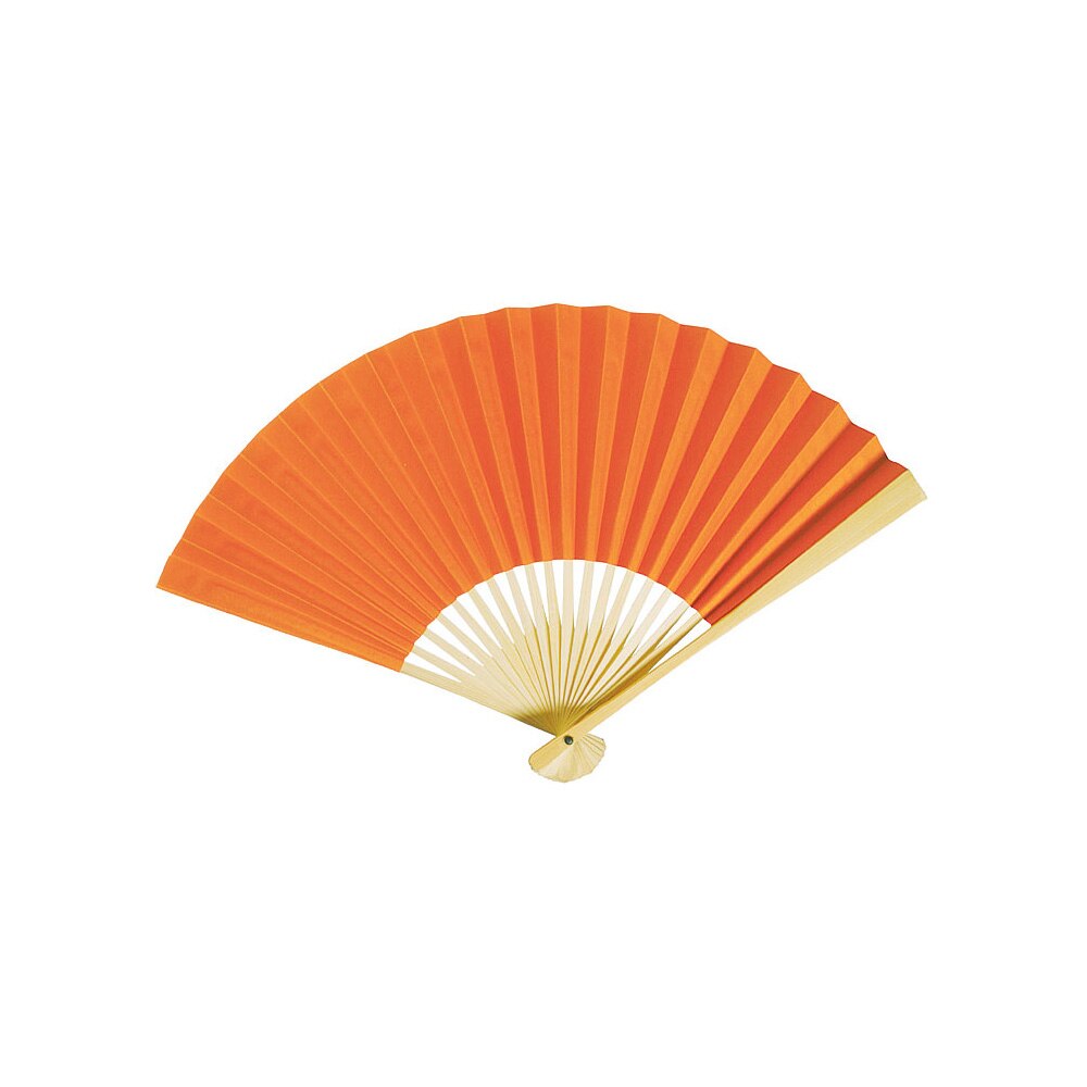 CLOSEOUT Mango Orange Premium Paper Hand Fan, Set of 5 - Luna Bazaar | Boho &amp; Vintage Style Decor