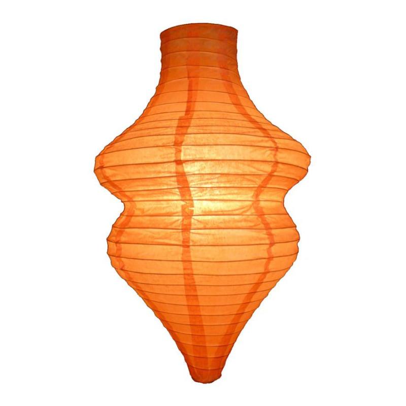 Orange Beehive Unique Shaped Paper Lantern, 10-inch x 14-inch - Luna Bazaar | Boho &amp; Vintage Style Decor