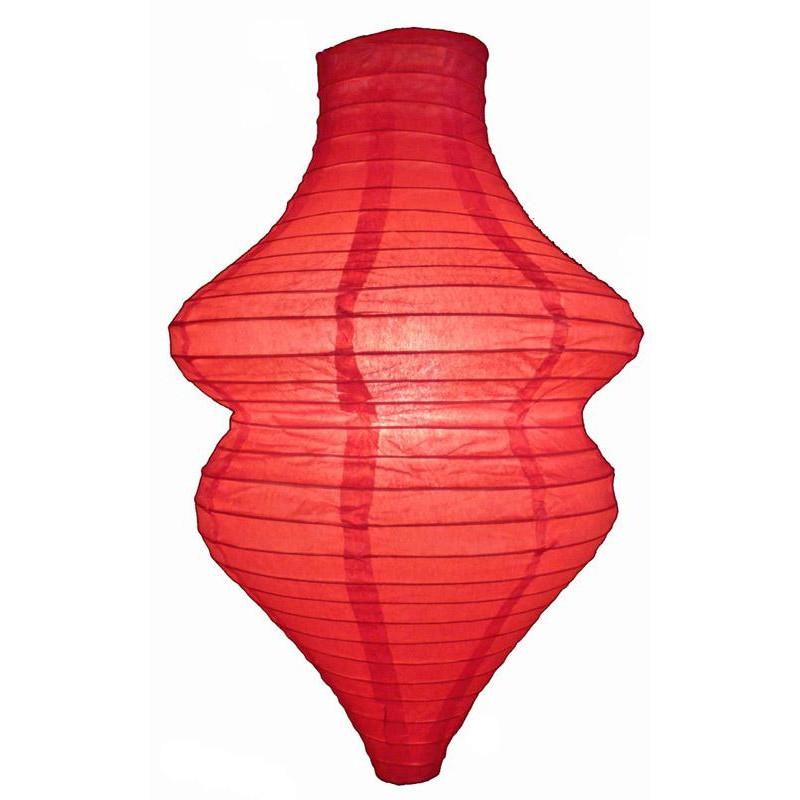 Red Beehive Unique Shaped Paper Lantern, 10-inch x 14-inch - Luna Bazaar | Boho &amp; Vintage Style Decor