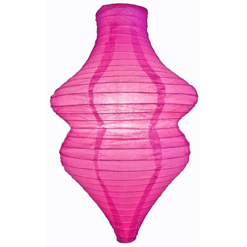 Fuchsia / Hot Pink Beehive Unique Shaped Paper Lantern, 10-inch x 14-inch - Luna Bazaar | Boho & Vintage Style Decor