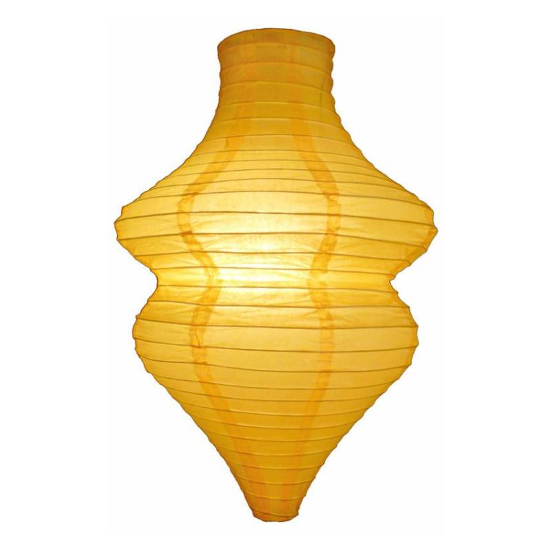 Yellow Beehive Unique Shaped Paper Lantern, 10-inch x 14-inch - Luna Bazaar | Boho &amp; Vintage Style Decor