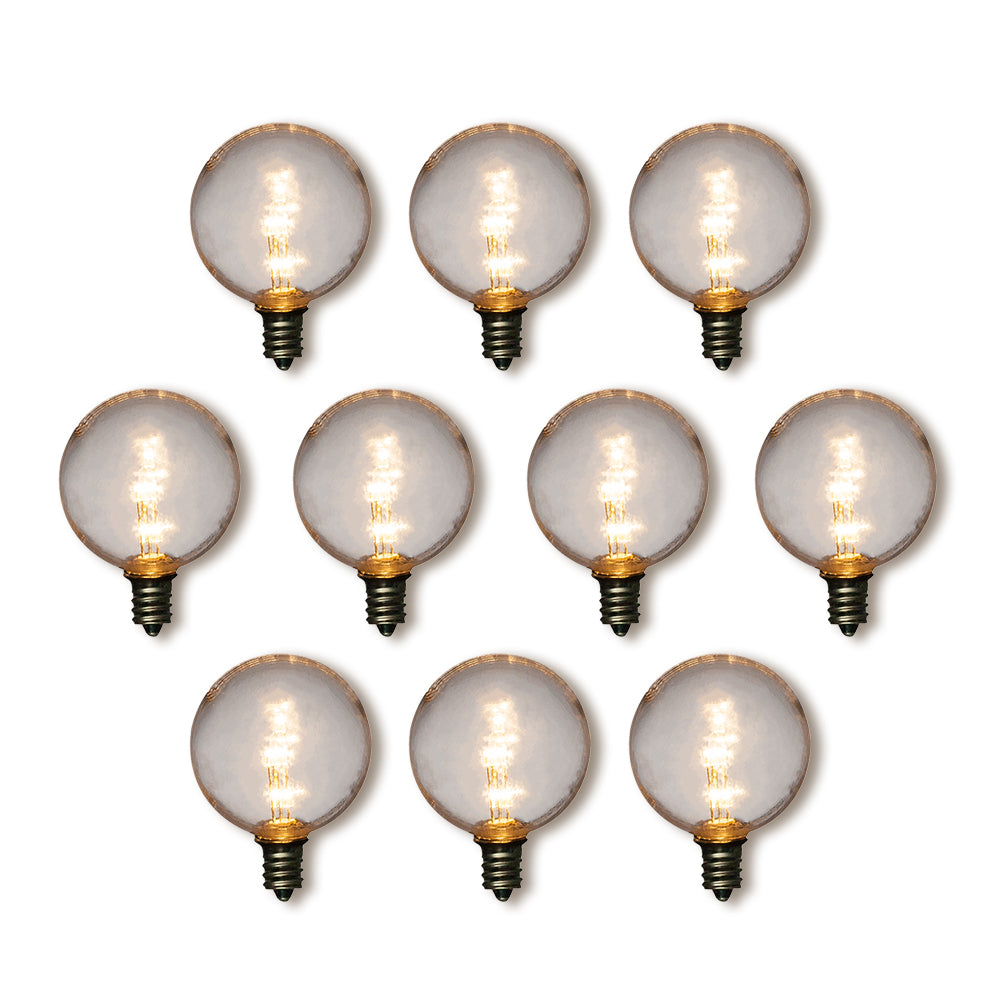 10-Pack Warm White .5-Watt LED G40 Globe Light Bulb, Shatterproof, E12 Candelabra Base - Luna Bazaar | Boho &amp; Vintage Style Decor