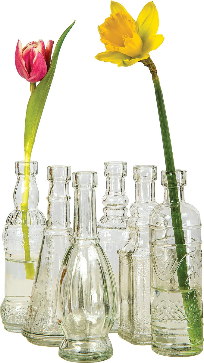 Clear Brooklyn Glass Bottle Set - Luna Bazaar | Boho &amp; Vintage Style Decor