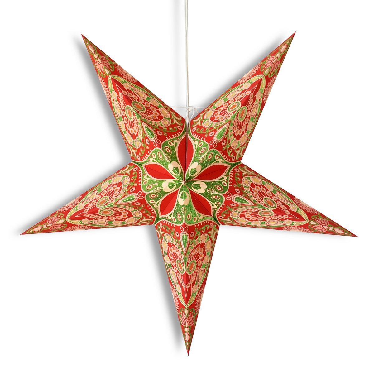 24 Inch Red Heart Paper Star Lantern, Hanging Wedding &amp; Party Decoration