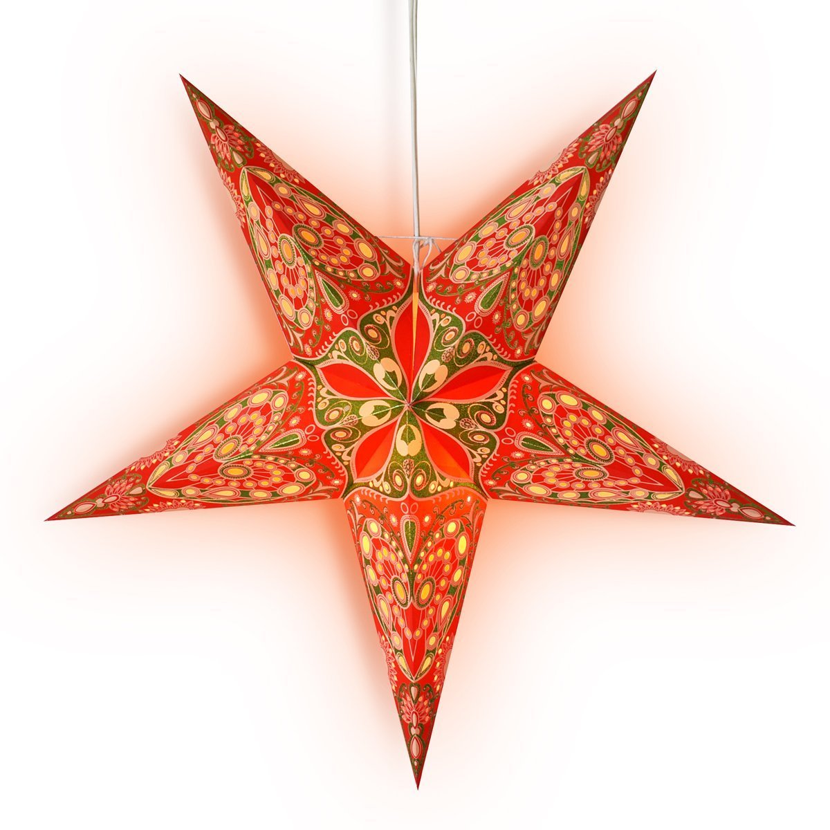 24&quot; Red Heart Paper Star Lantern, Hanging Wedding &amp; Party Decoration - LunaBazaar.com - Discover. Decorate. Celebrate.