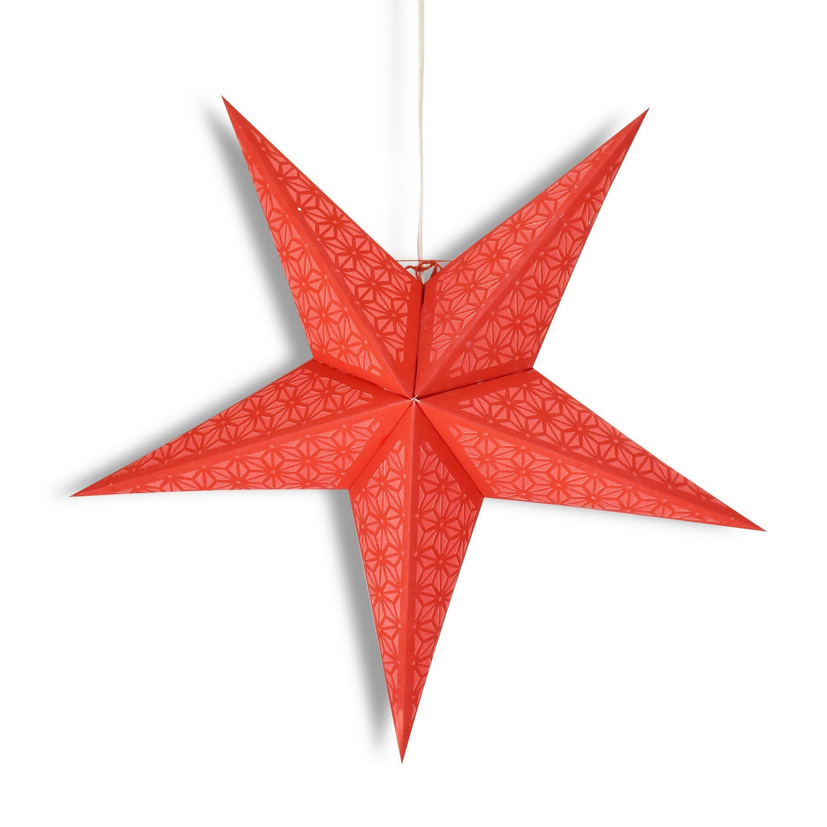 3-PACK + Cord | 24&quot; Red Geodesic Paper Star Lantern and Lamp Cord Hanging Decoration - LunaBazaar.com - Discover. Decorate. Celebrate.