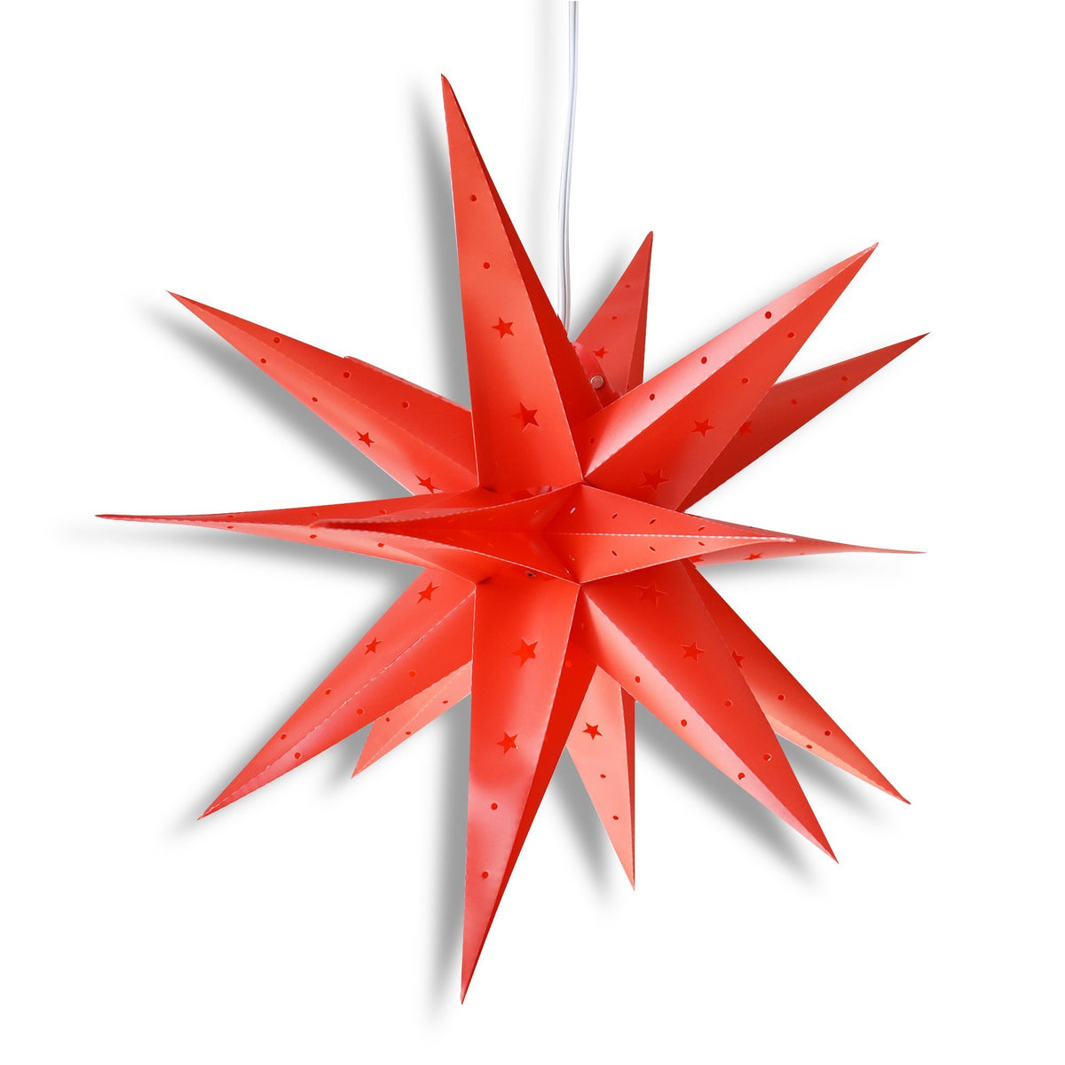24&quot; Red Moravian Weatherproof Star Lantern Lamp, Multi-Point Hanging Decoration - LunaBazaar.com - Discover. Decorate. Celebrate.
