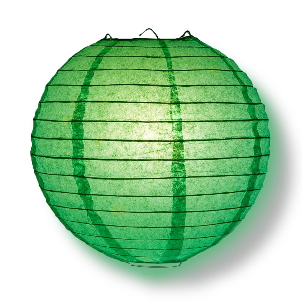 12-PC Emerald Green Paper Lantern Decoration Set, 12/10/8-Inch - Luna Bazaar | Boho &amp; Vintage Style Decor