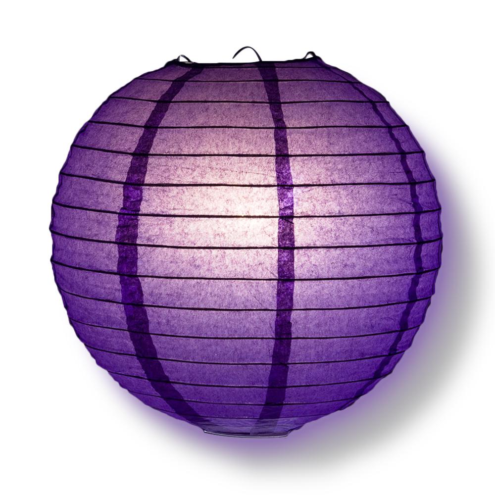 12-PC Royal Purple Paper Lantern Decoration Set, 12/10/8-Inch - Luna Bazaar | Boho &amp; Vintage Style Decor