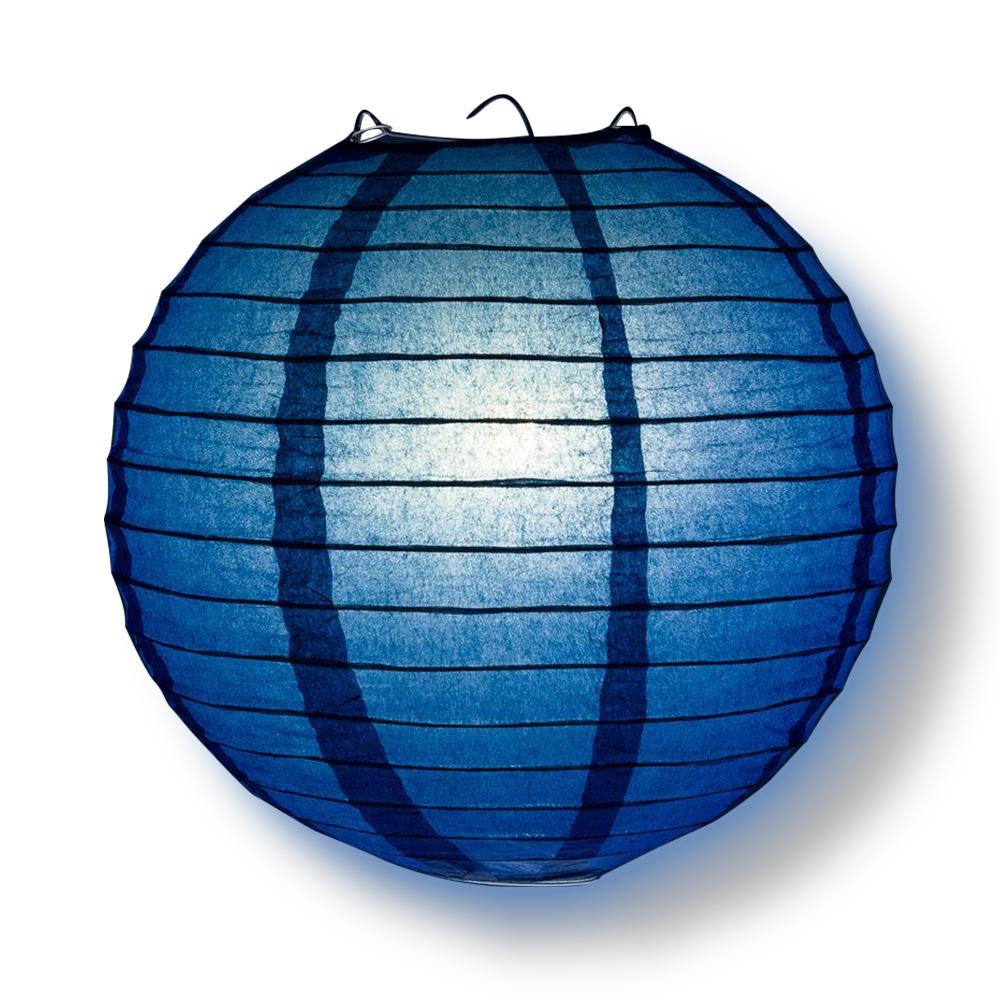 12-PC Navy Blue Paper Lantern Decoration Set, 12/10/8-Inch - Luna Bazaar | Boho &amp; Vintage Style Decor
