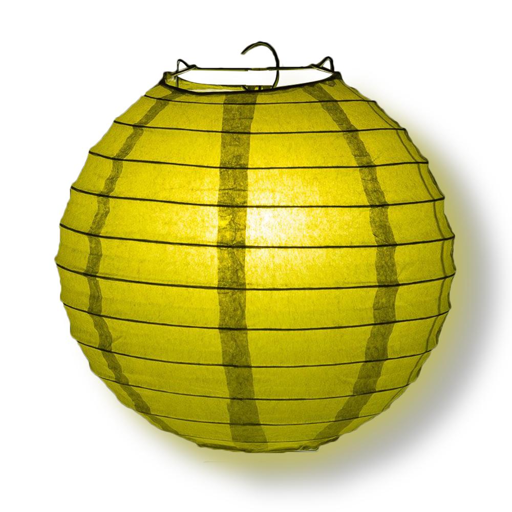 4 Inch Pear Parallel Ribbing Round Paper Lantern (10-Pack) - Luna Bazaar | Boho &amp; Vintage Style Decor