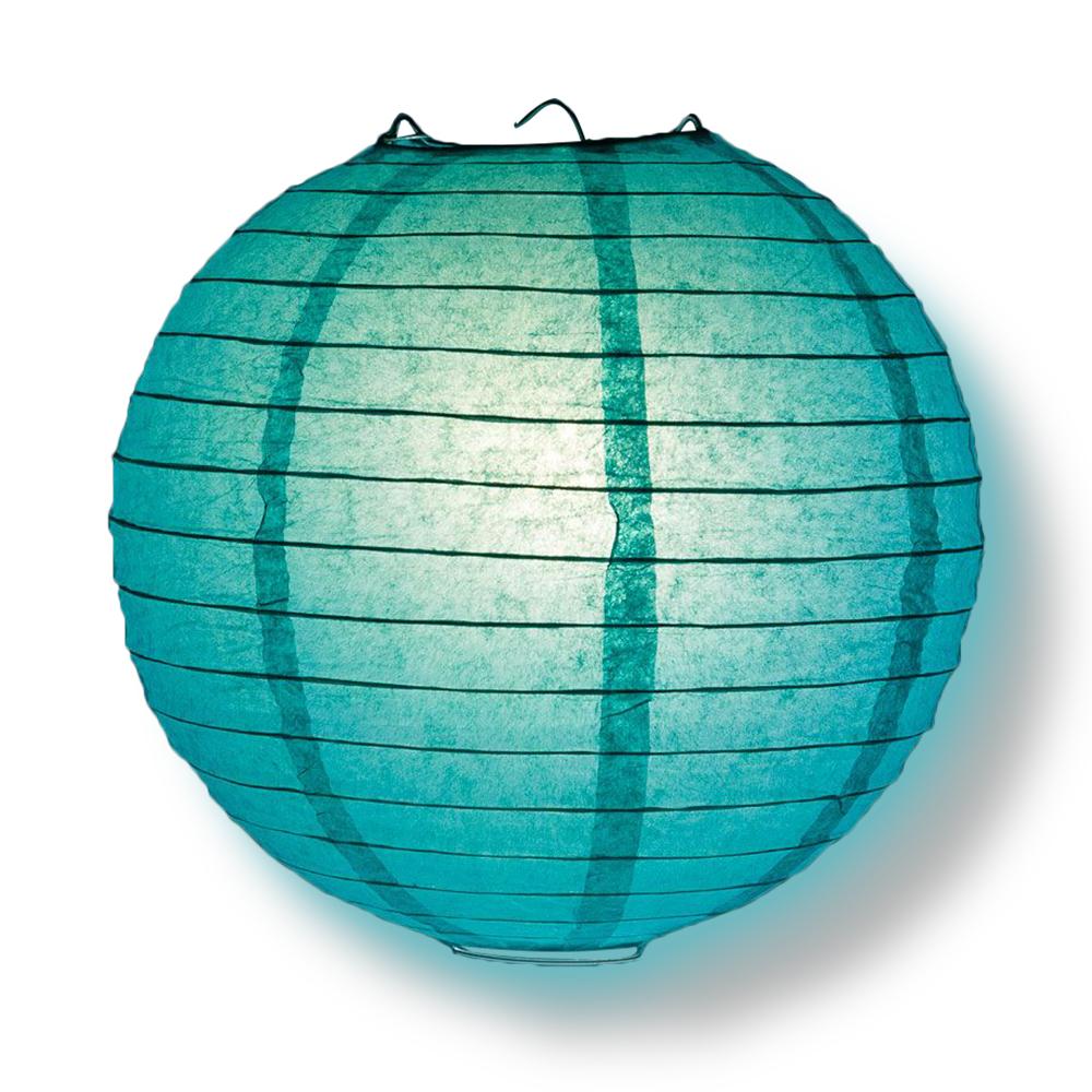 12-PC Teal Green Paper Lantern Decoration Set, 12/10/8-Inch - Luna Bazaar | Boho &amp; Vintage Style Decor