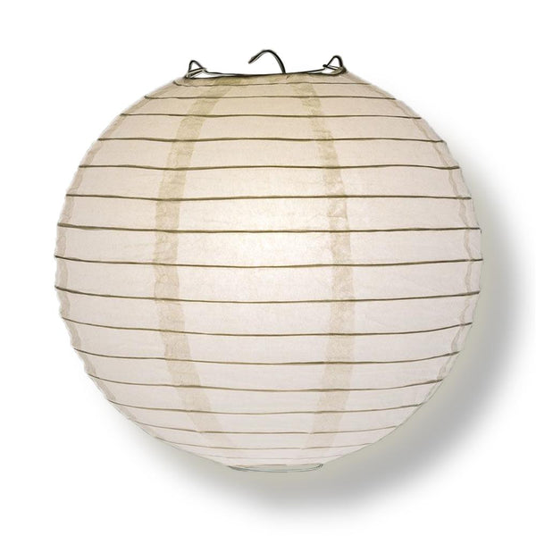 5-Pack 8 Inch White Parallel Ribbing Round Paper Lantern - Luna Bazaar | Boho &amp; Vintage Style Decor