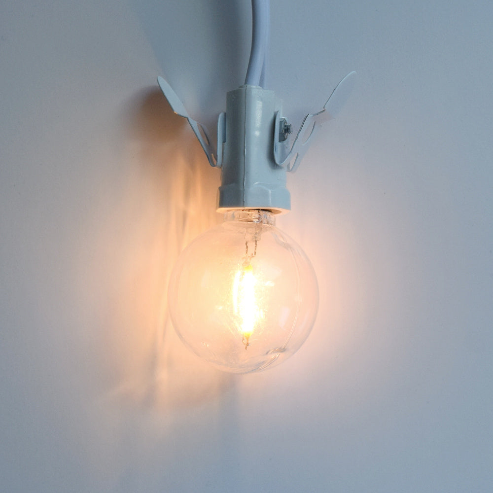 25-Pack LED Filament G40 Globe Shatterproof Light Bulb, Dimmable, 1W, E12 Candelabra Base - Luna Bazaar | Boho &amp; Vintage Style Decor