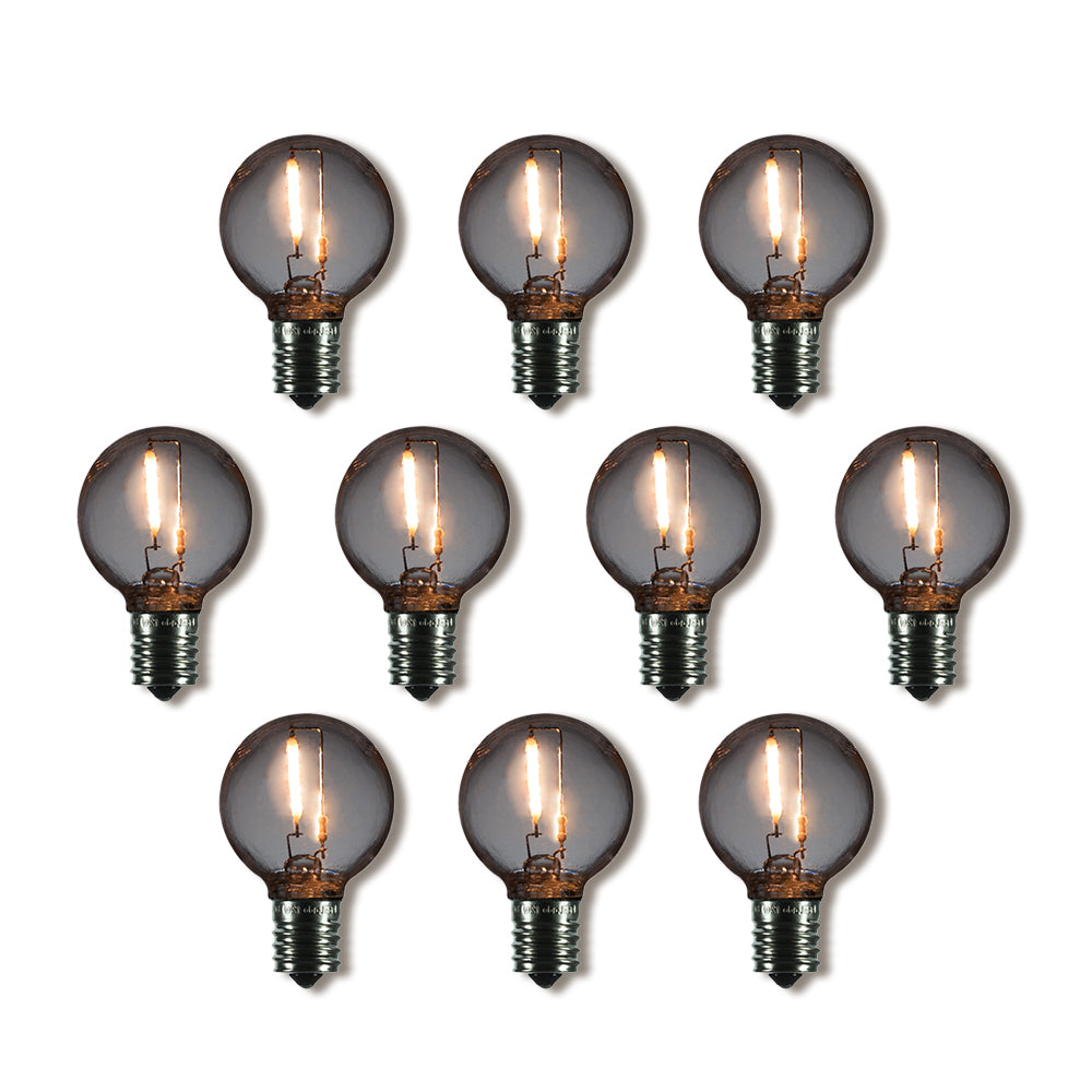 10-Pack LED Filament G40 Globe Shatterproof Light Bulb, Dimmable, 1W, E17 Intermediate Base - Luna Bazaar | Boho &amp; Vintage Style Decor