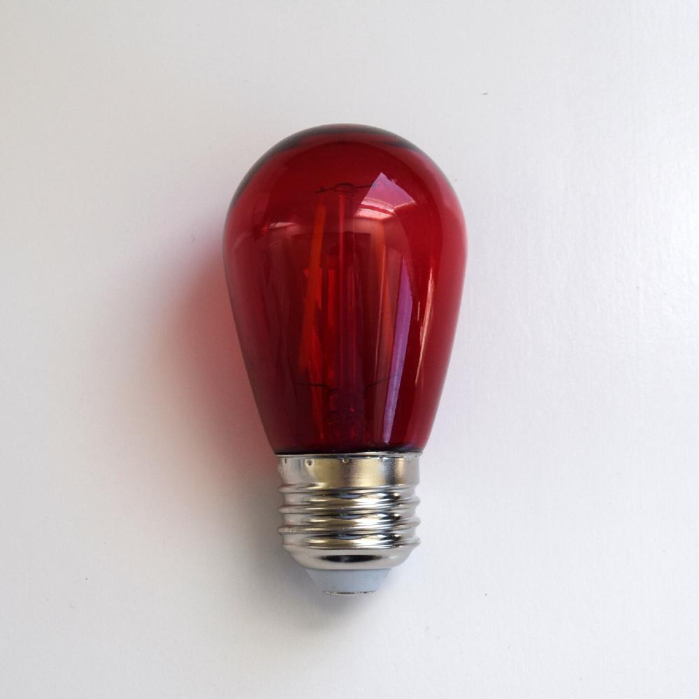 Red LED Filament S14 Shatterproof Energy Saving Colored Light Bulb, Dimmable, 2W,  E26 Medium Base - Luna Bazaar | Boho &amp; Vintage Style Decor