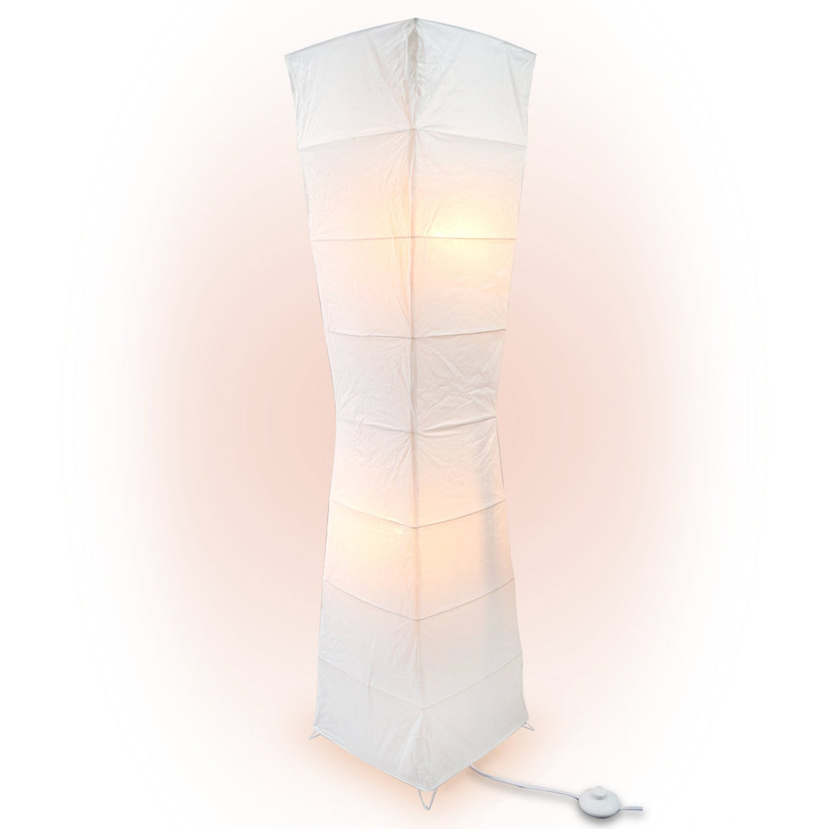 4-FT Hako Paper Lantern Standing Floor Lamp with Foot Switch, 12-inch x 48-inch - Luna Bazaar | Boho &amp; Vintage Style Decor