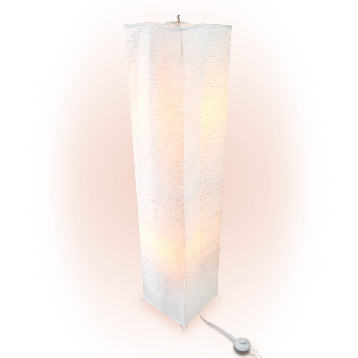 4-FT Hako Crepe Paper Lantern Standing Floor Lamp with Foot Switch, 10-inch x 48-inch - Luna Bazaar | Boho &amp; Vintage Style Decor