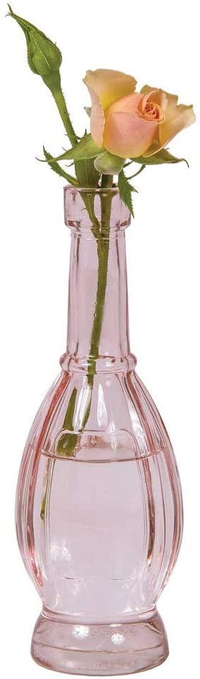 Vintage Glam Pink Vintage Glass Bottles Set - (6 Pack, Assorted Designs)
