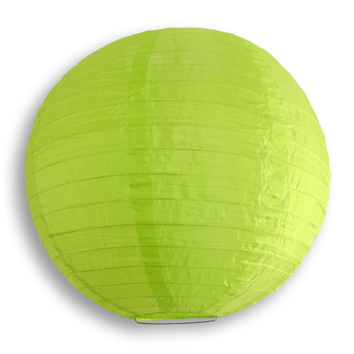 Apple Green Shimmering Nylon Lantern, Parallel Ribbing, Durable, Hanging