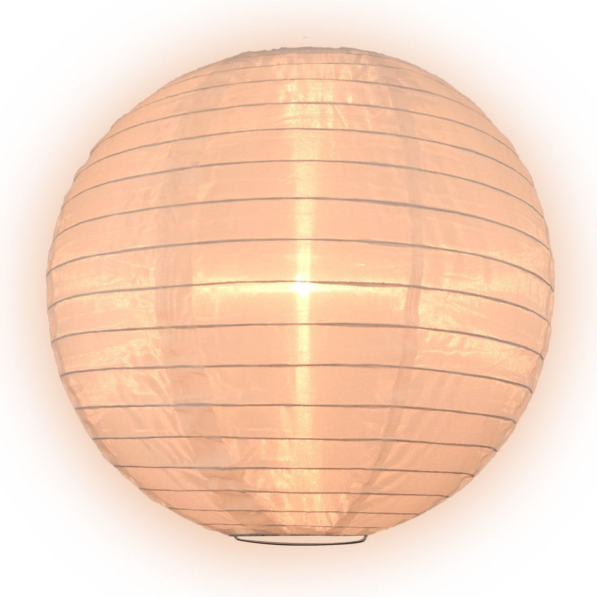 16 Inch Beige Shimmering Nylon Lantern, Even Ribbing, Durable, Hanging - LunaBazaar.com - Discover. Celebrate. Decorate.