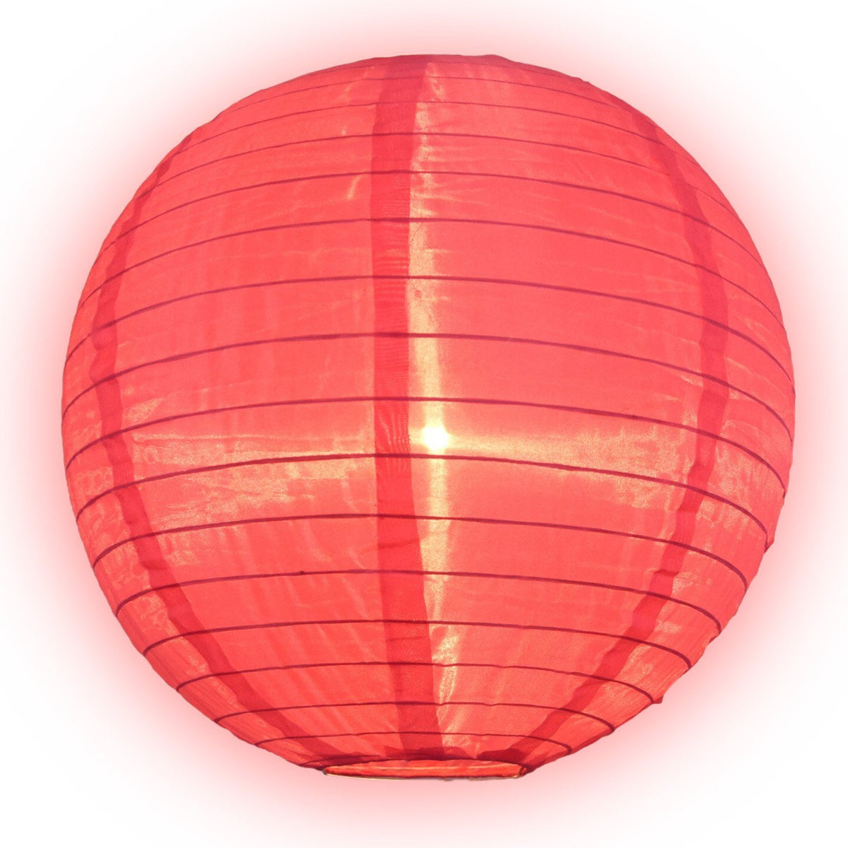 Lit Hot Pink Shimmering Nylon Lantern, Even Ribbing, Durable, Hanging