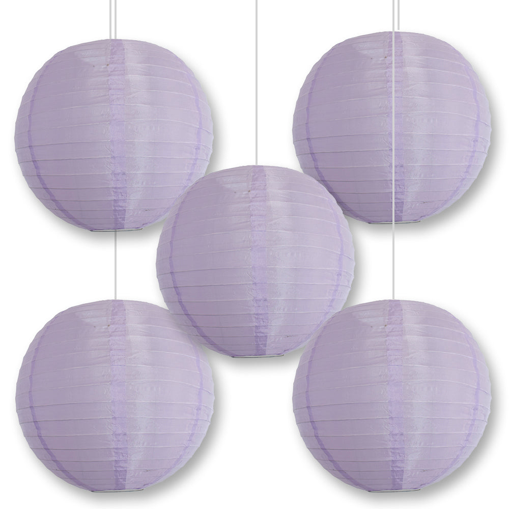 BULK PACK (5) 10 Inch Light Purple Shimmering Nylon Lantern, Even Ribbing, Durable, Hanging - LunaBazaar.com - Discover. Celebrate. Decorate.