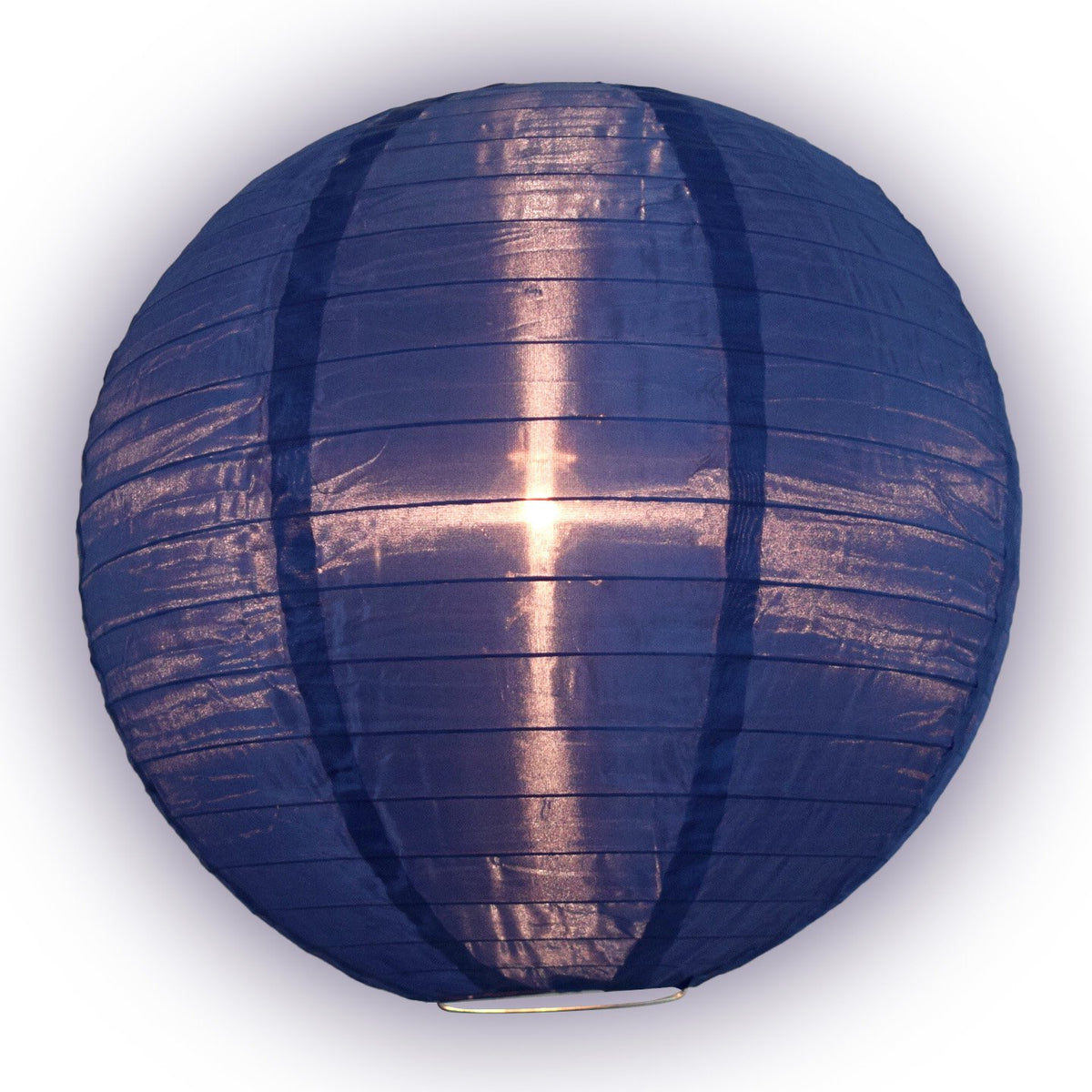 14 Inch Navy Blue Shimmering Nylon Lantern, Even Ribbing, Durable, Hanging - LunaBazaar.com - Discover. Celebrate. Decorate.