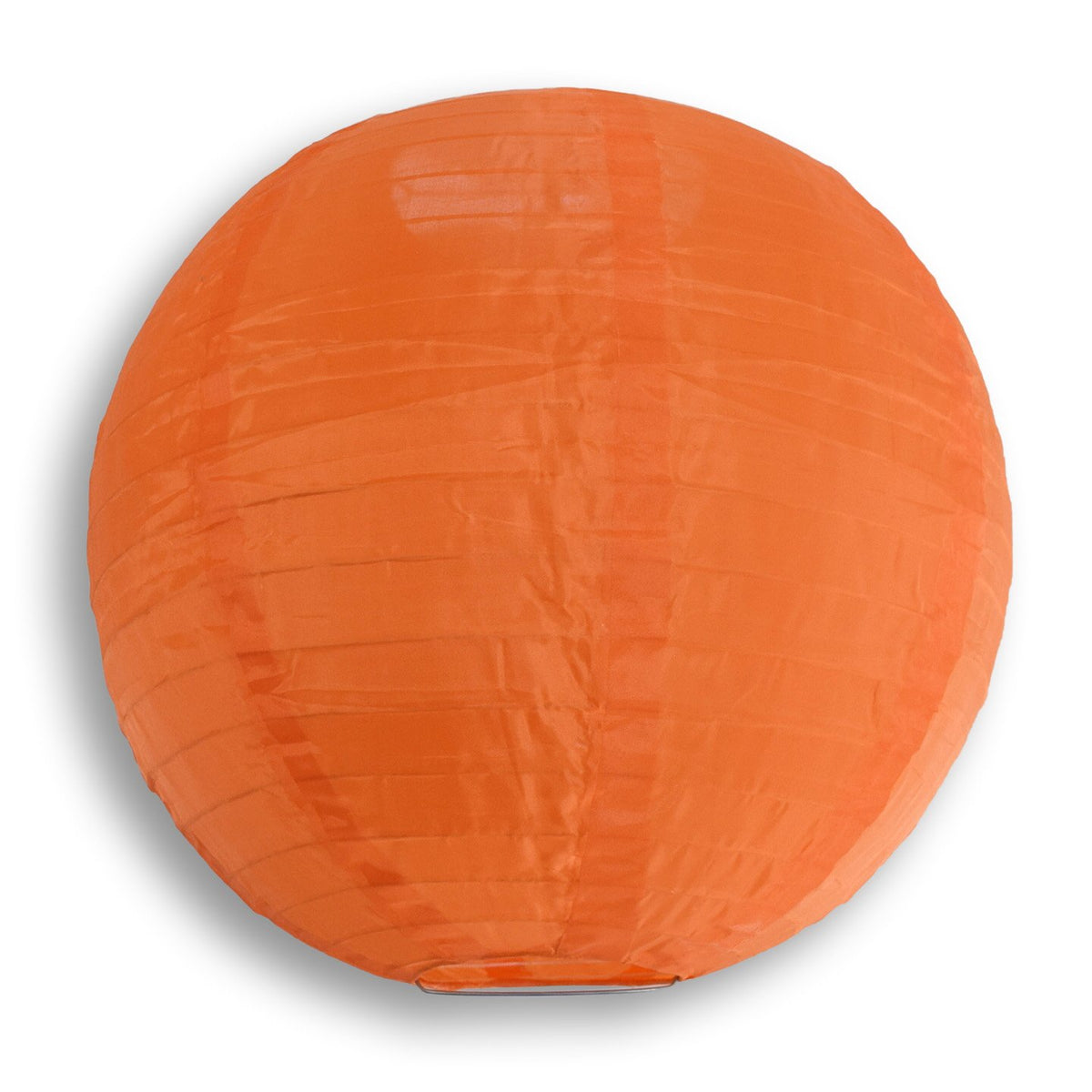 12 Inch Orange Shimmering Nylon Lantern, Even Ribbing, Durable, Hanging - LunaBazaar.com - Discover. Celebrate. Decorate.