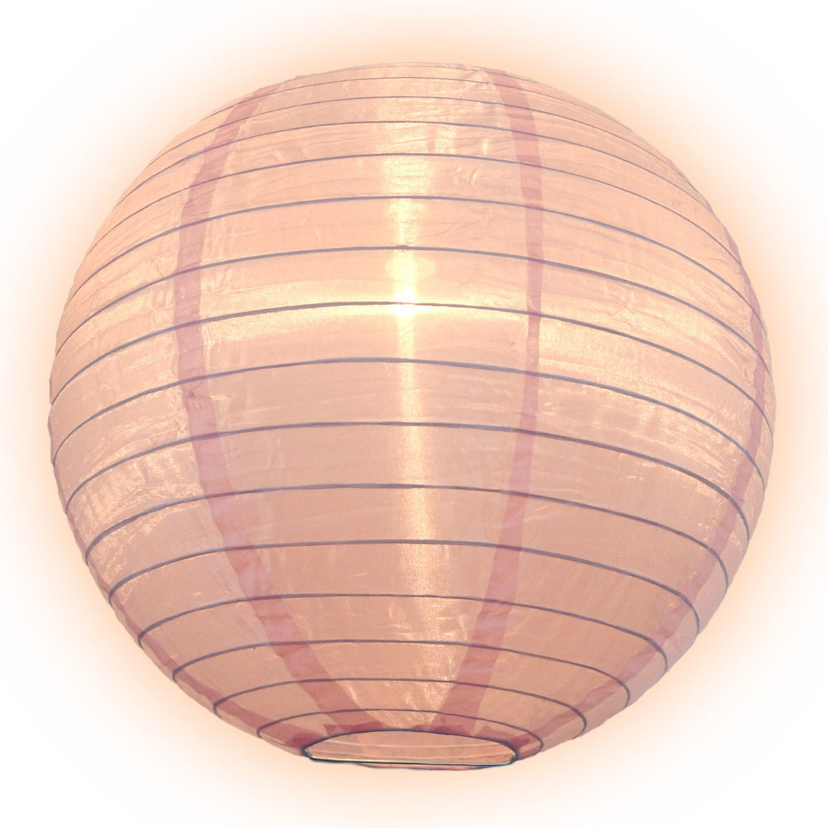 10 Inch Pink Shimmering Nylon Lantern, Parallel Ribbing, Durable, Hanging - Luna Bazaar | Boho &amp; Vintage Style Decor