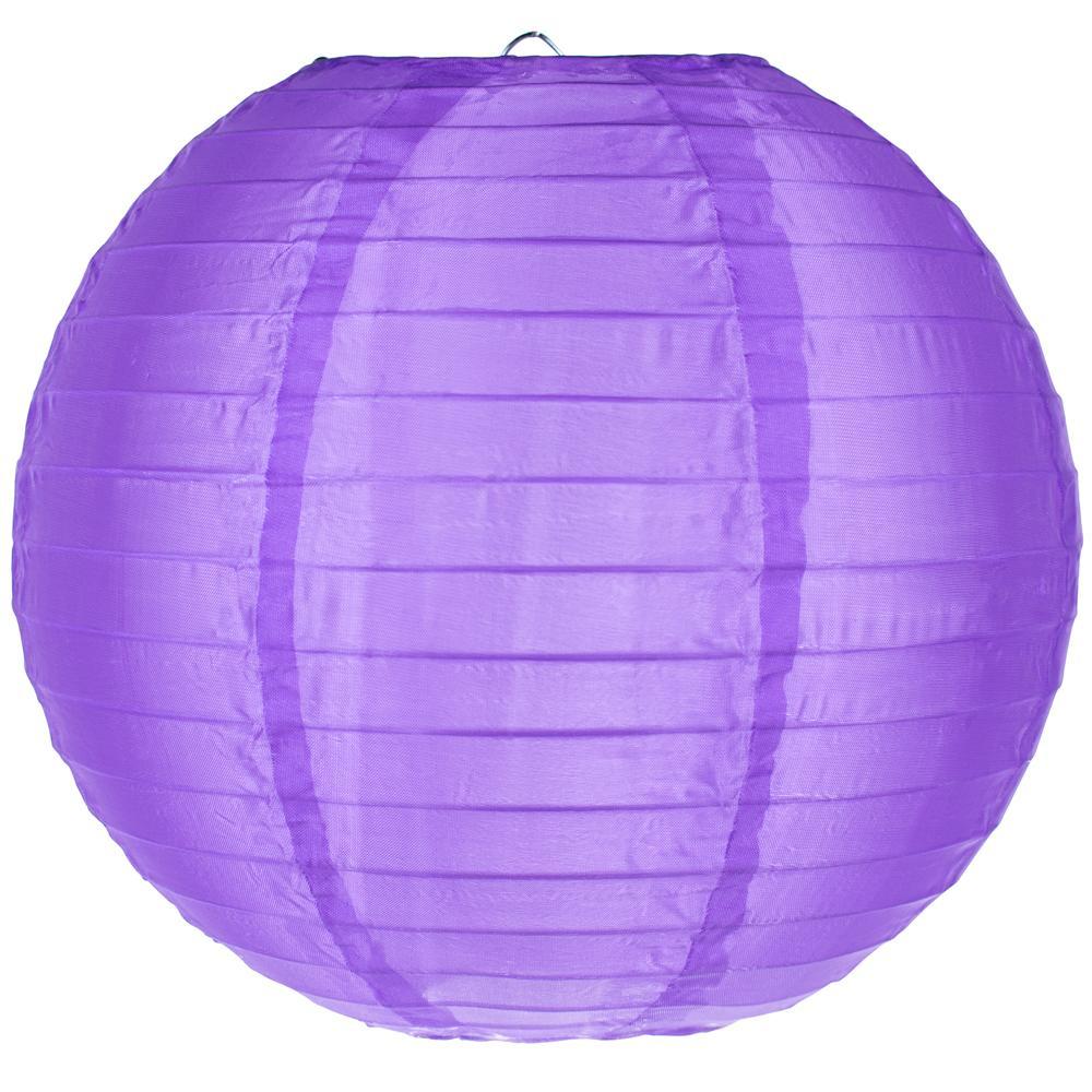 30&quot; Purple Jumbo Shimmering Nylon Lantern, Even Ribbing, Durable, Dry Outdoor Hanging Decoration - Luna Bazaar | Boho &amp; Vintage Style Decor