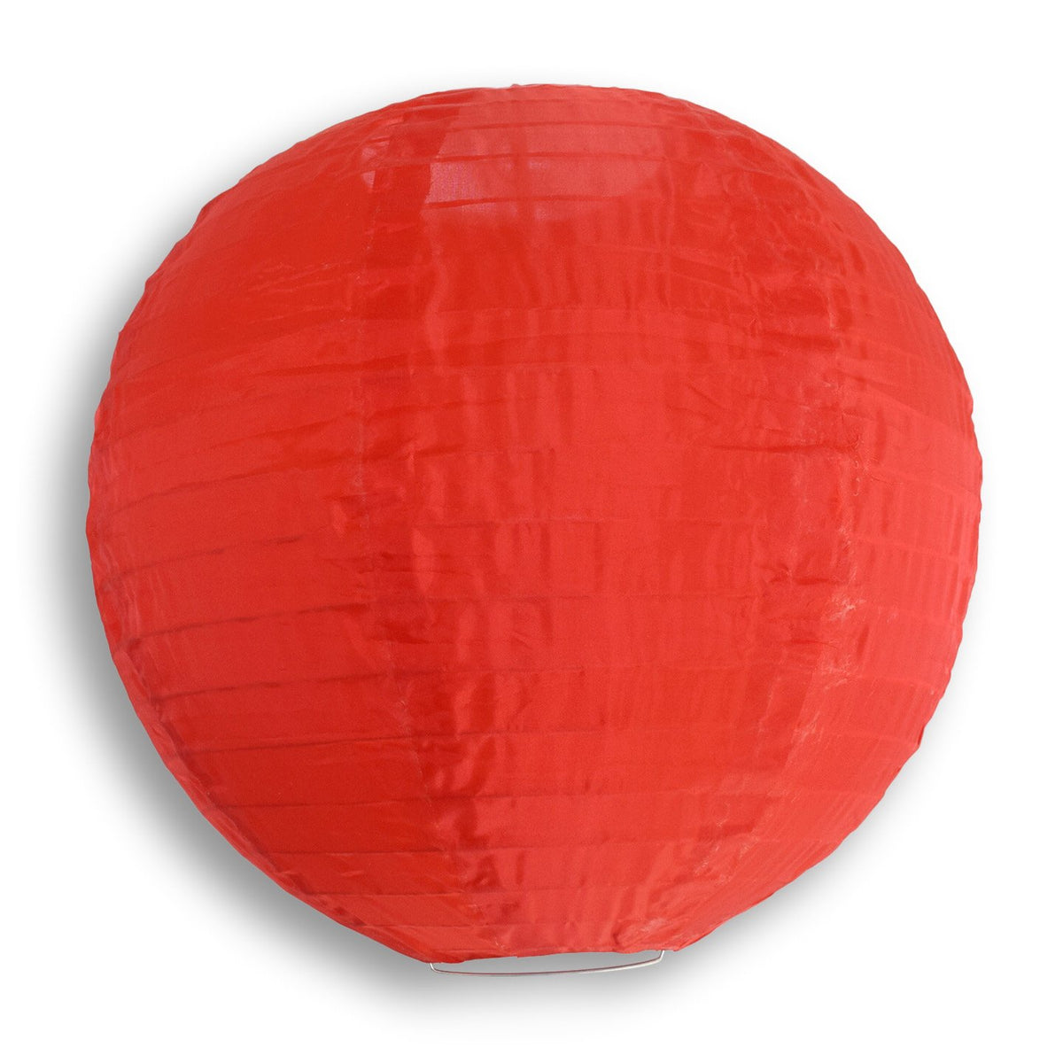 10 Inch Red Shimmering Nylon Lantern, Parallel Ribbing, Durable, Hanging - Luna Bazaar | Boho &amp; Vintage Style Decor