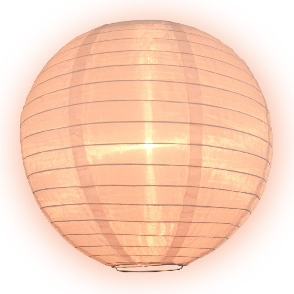 10 Inch Rose Quartz Pink Shimmering Nylon Lantern, Parallel Ribbing, Durable, Hanging - Luna Bazaar | Boho &amp; Vintage Style Decor