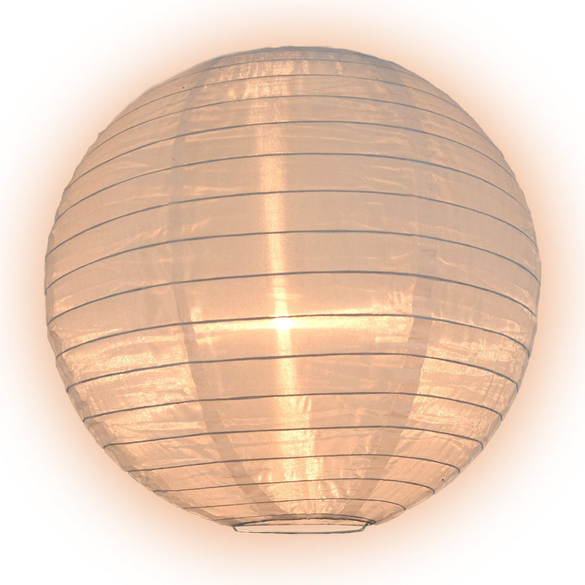 10 Inch White Shimmering Nylon Lantern, Parallel Ribbing, Durable, Hanging - Luna Bazaar | Boho &amp; Vintage Style Decor