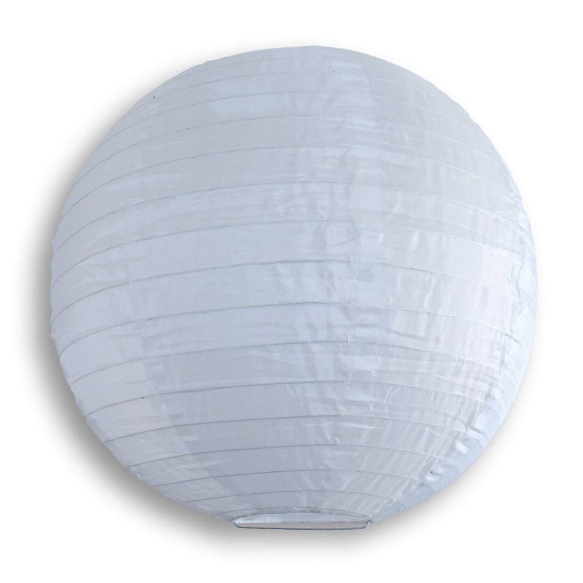 8 Inch White Shimmering Nylon Lantern, Even Ribbing, Durable, Hanging - LunaBazaar.com - Discover. Celebrate. Decorate.