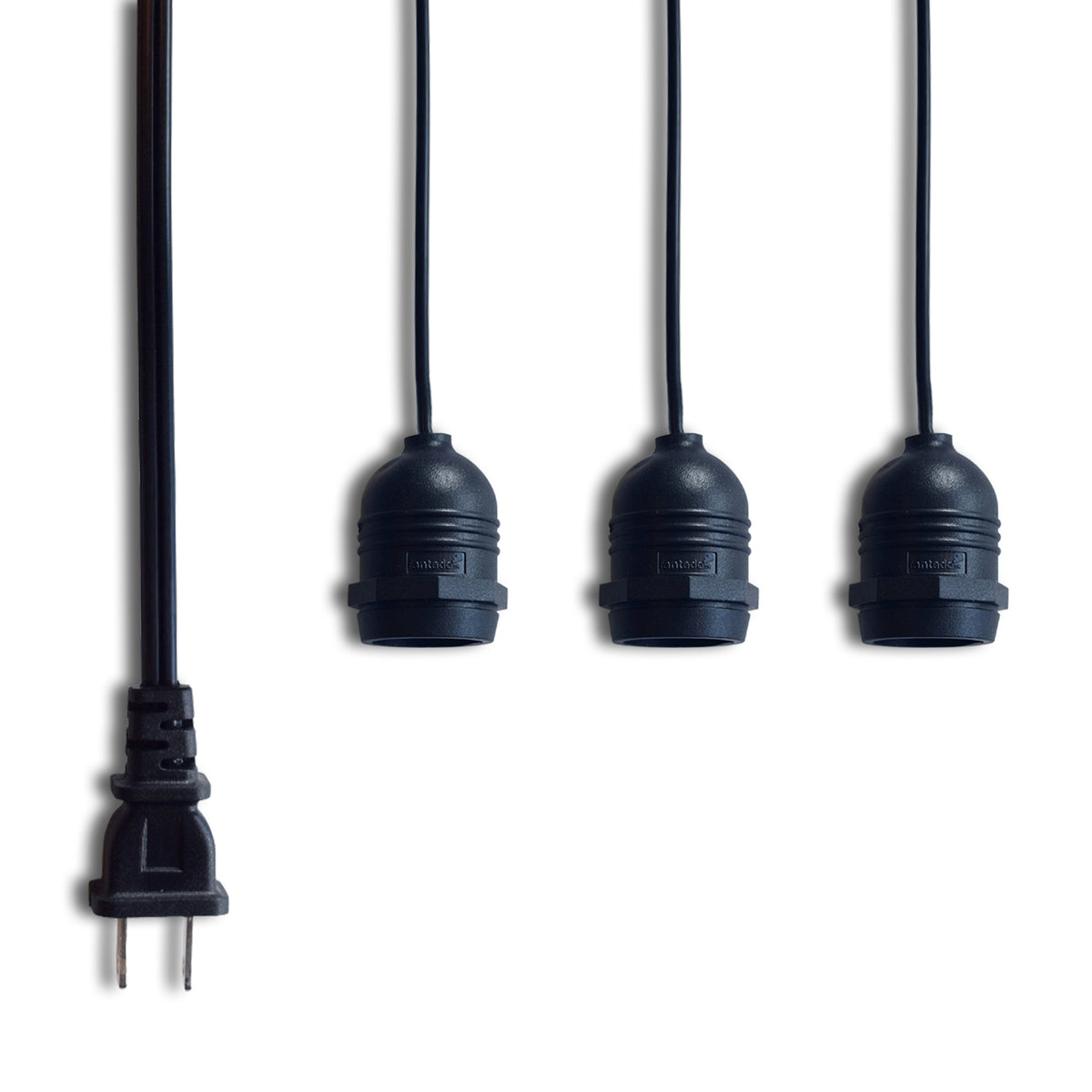 Triple Socket Black Weatherproof Outdoor Pendant Light Lamp Cord for Lanterns, E26, 19 FT - Luna Bazaar | Boho &amp; Vintage Style Decor