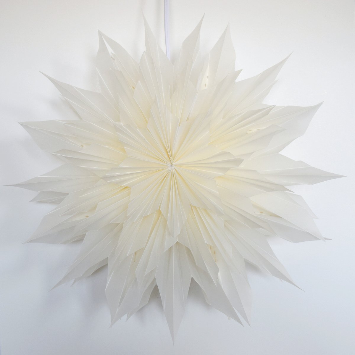 32&quot; White Apricity Snowflake Star Lantern Pizzelle Design - Great With or Without Lights - Ideal for Holiday and Snowflake Decorations, Weddings, Parties, and Home Decor